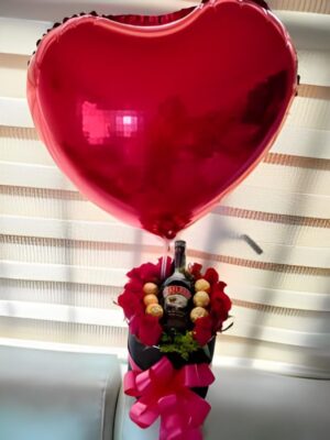 Cilindro de rosas Ferrero y Baileys x375 ml R158 - Arreglo floral premium en Kennedy Te Mando Flores